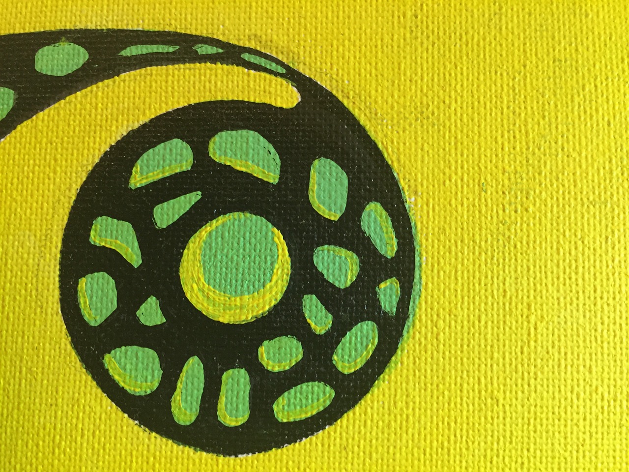 painting yellow circular free photo