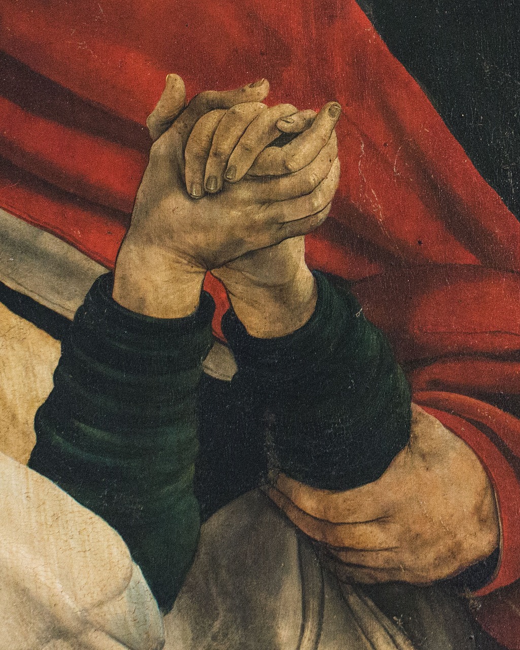painting hand colmar issenheim altarpiece free photo
