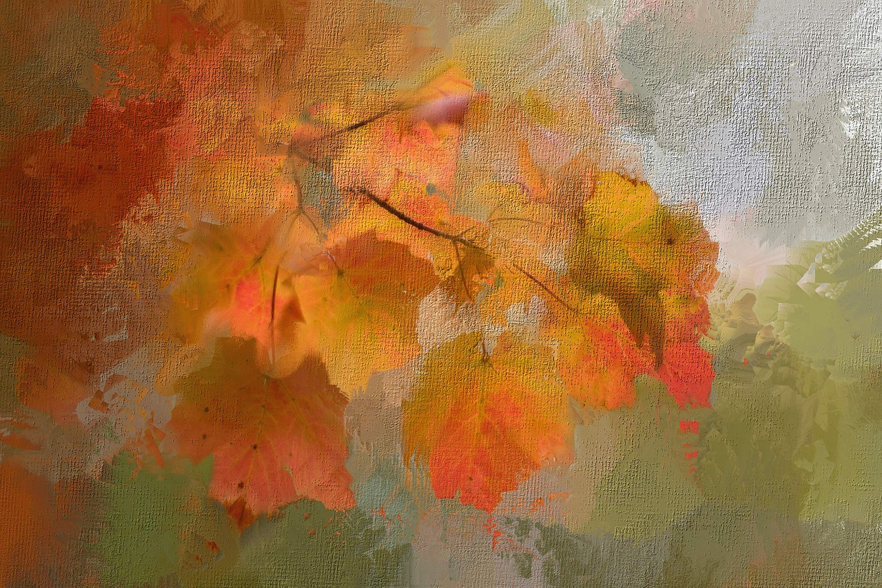 painting leaves fall free photo
