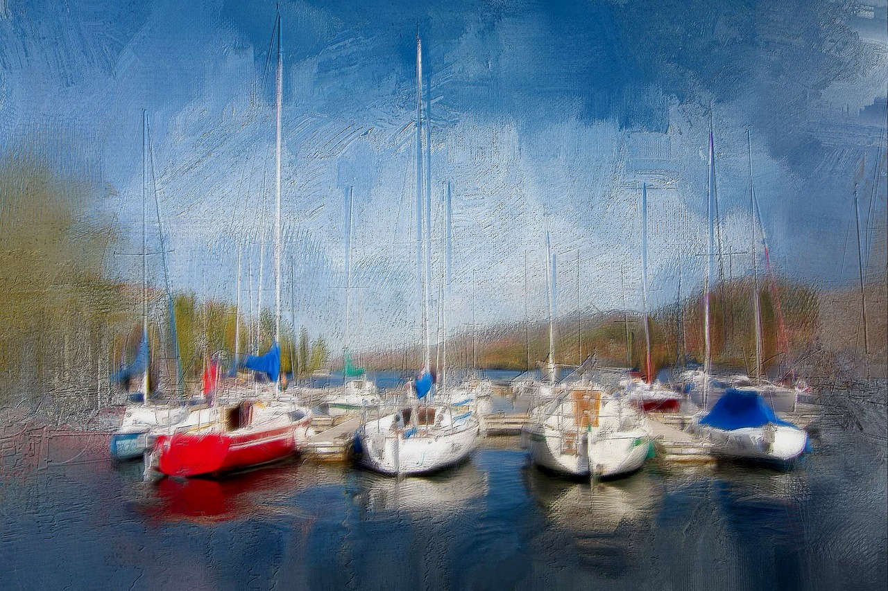 painting boat marina free photo