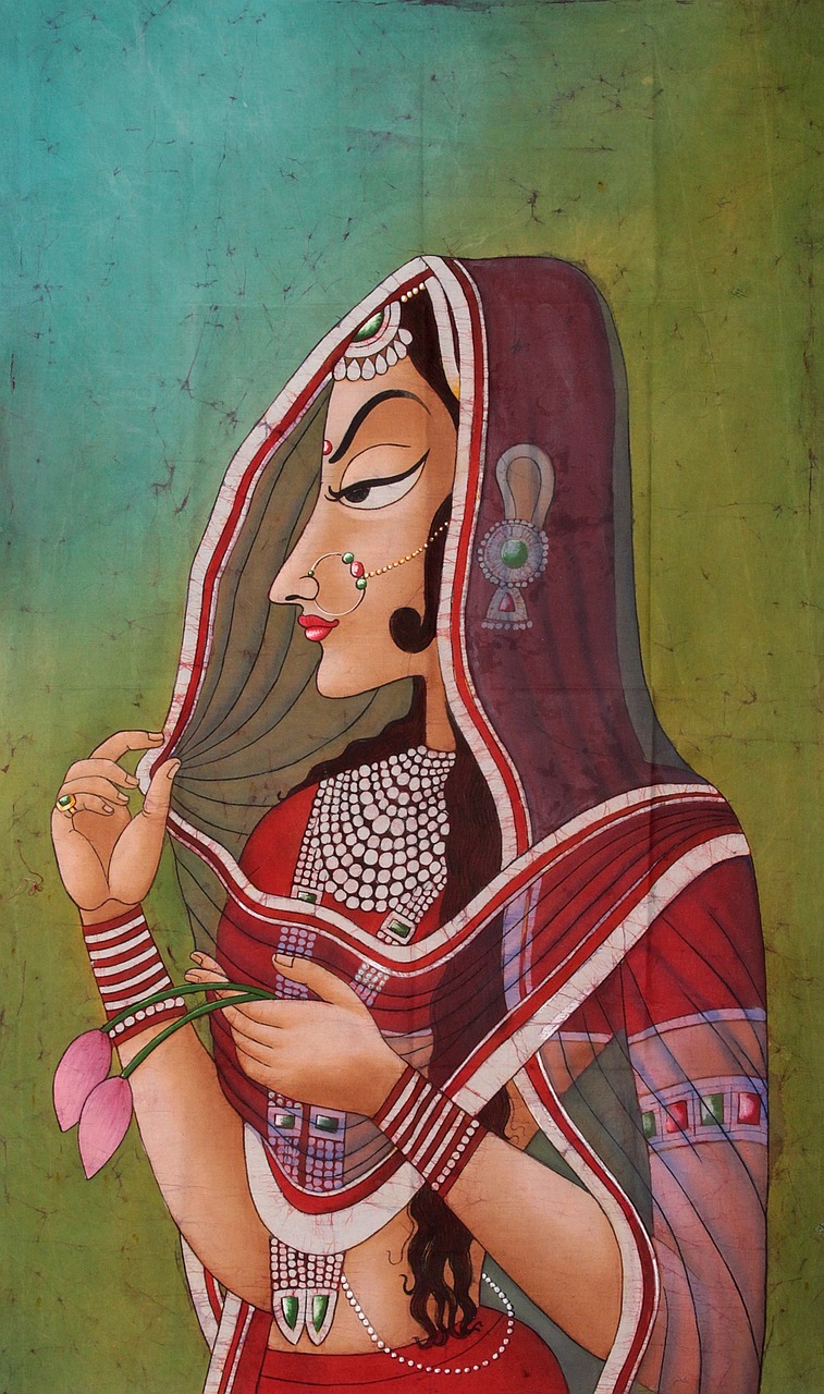 painting lady india free photo