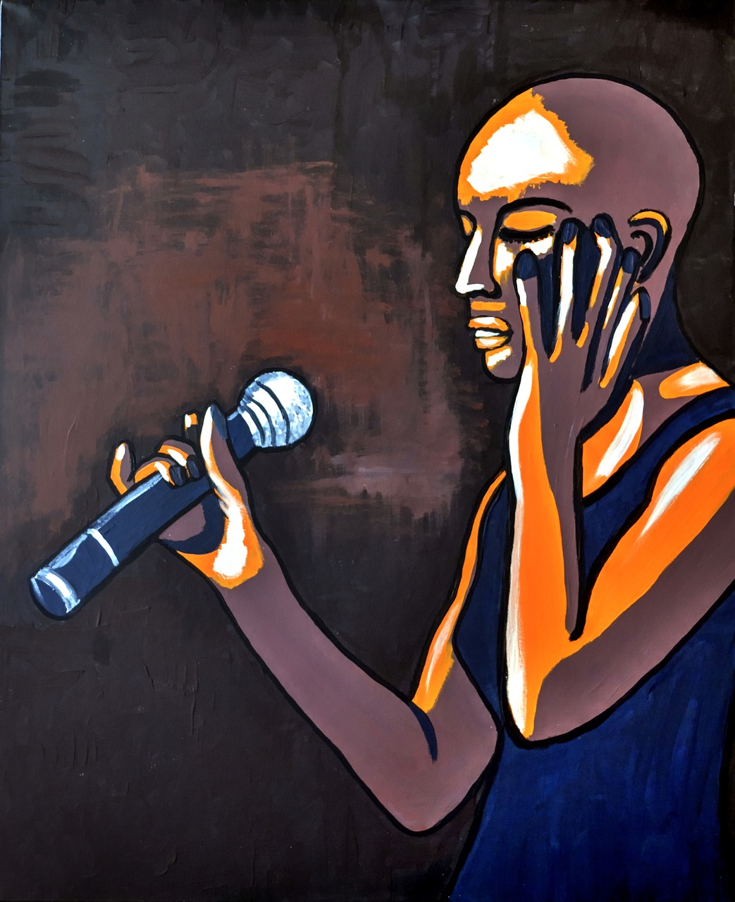 painting of singer acrylic paint canvas free photo