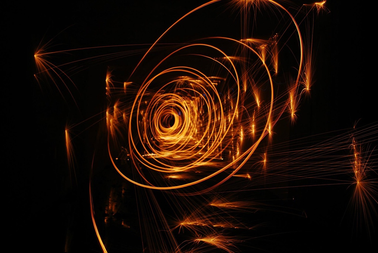 fire sparks circles free photo