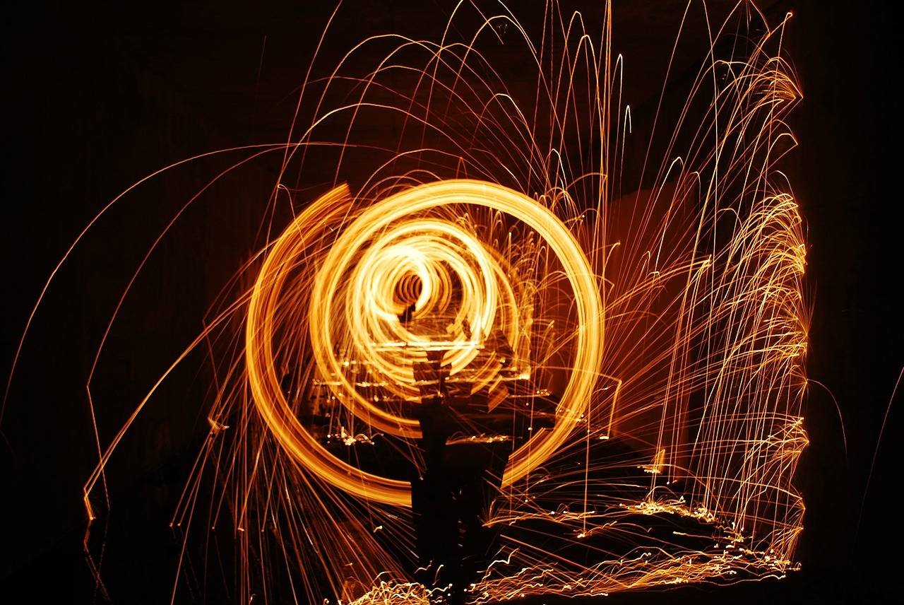 fire sparks circles free photo