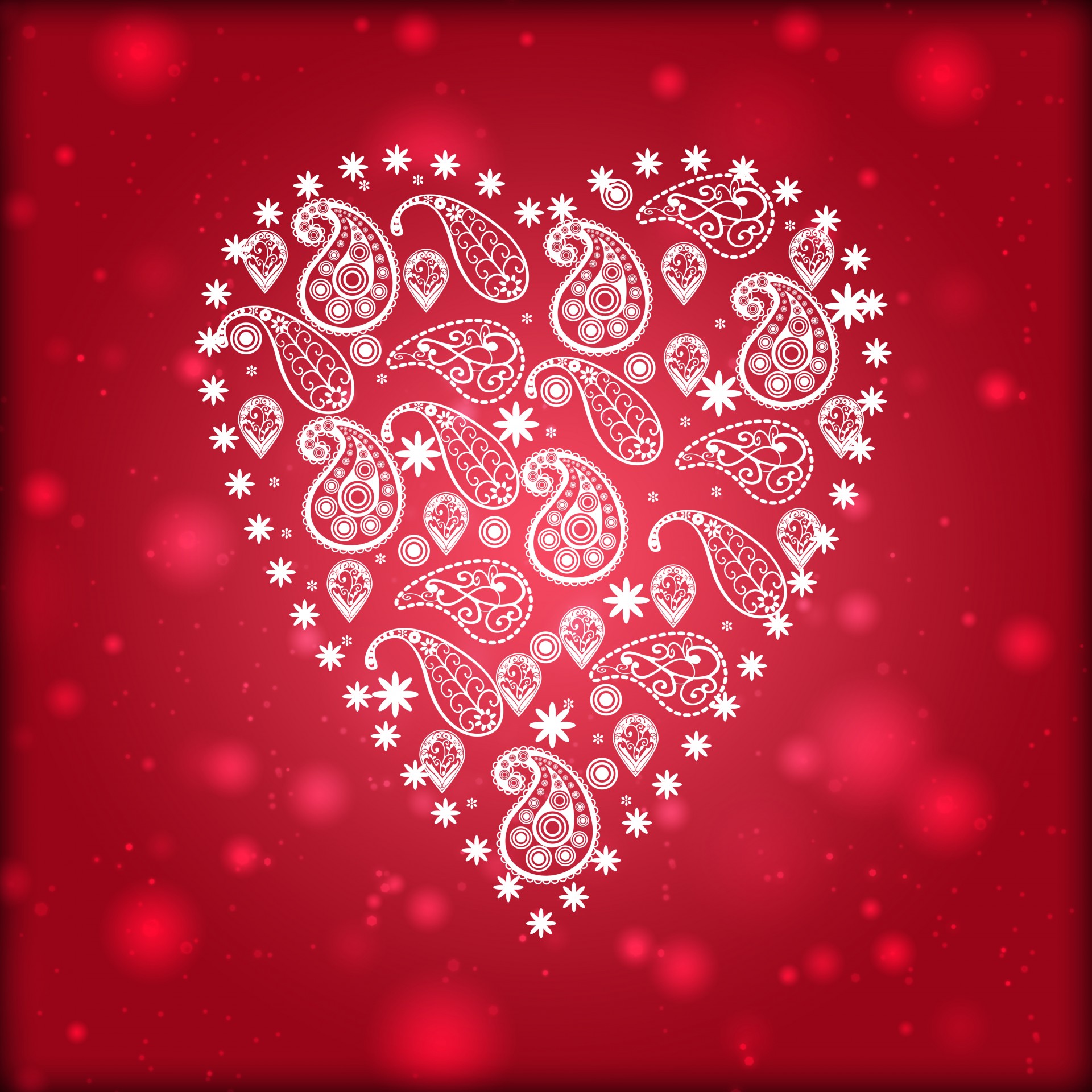 paisley pattern white heart love romance free photo