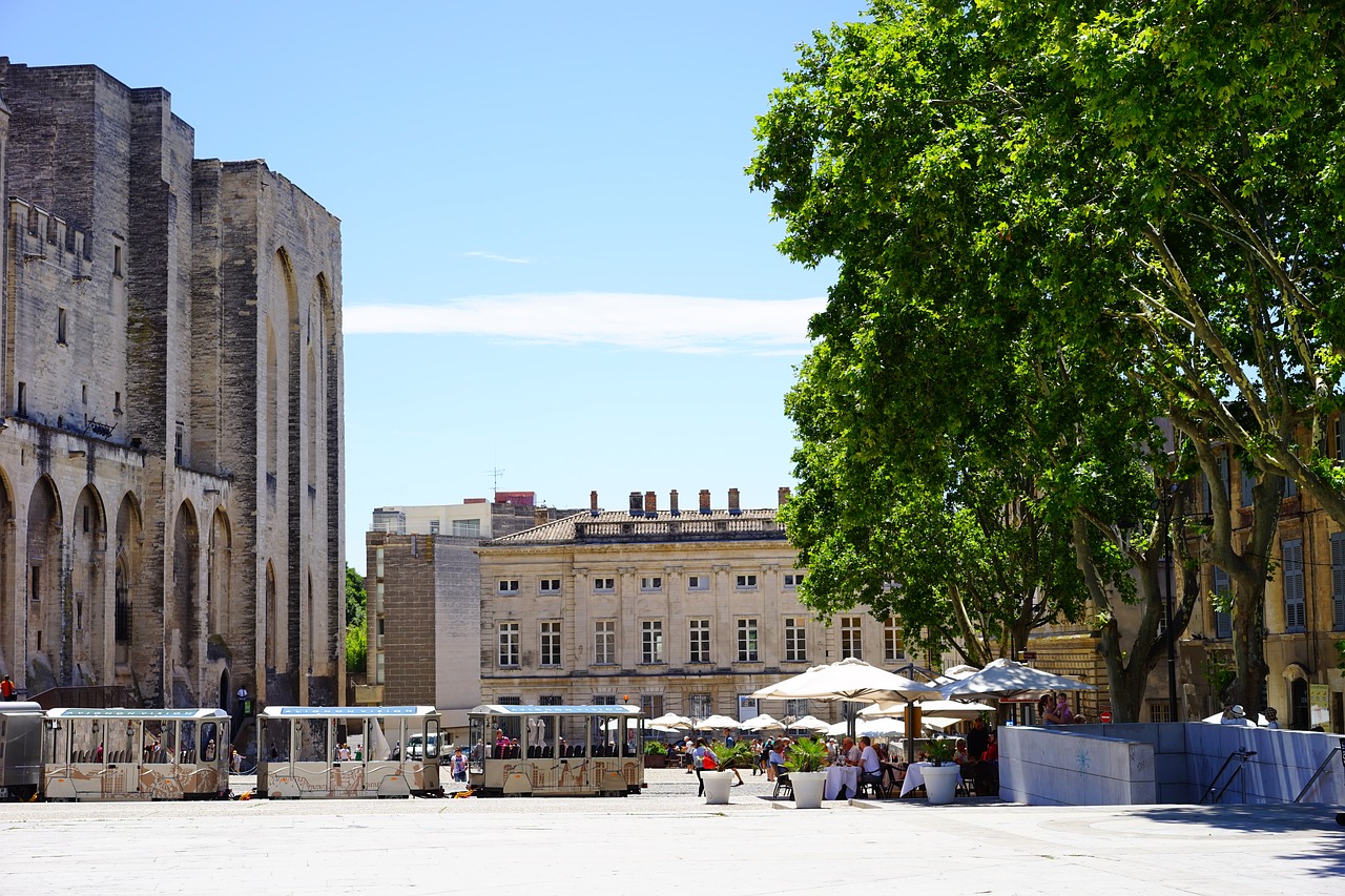 palais des papes avignon forecourt free photo