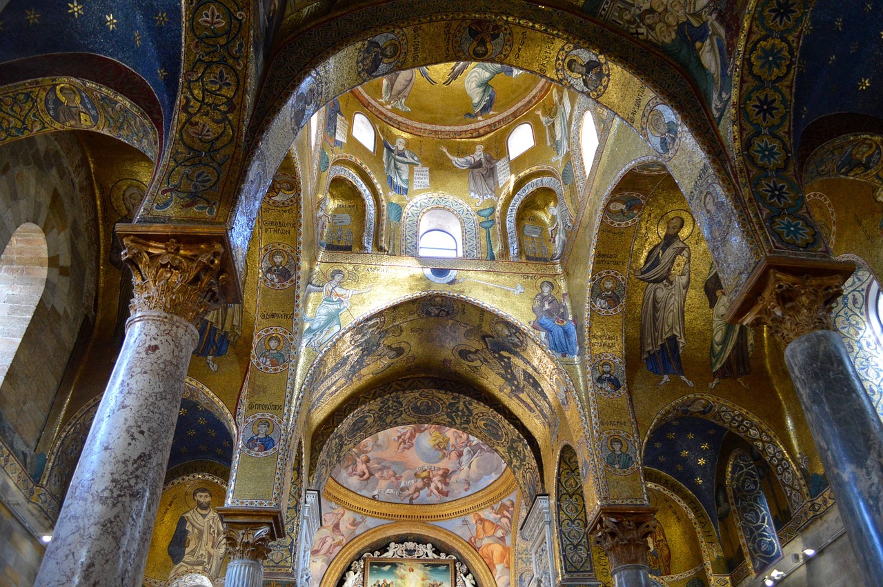 palermo martorana church mosaics free photo