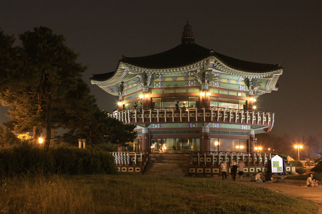 palgakjeong cbd night view free photo