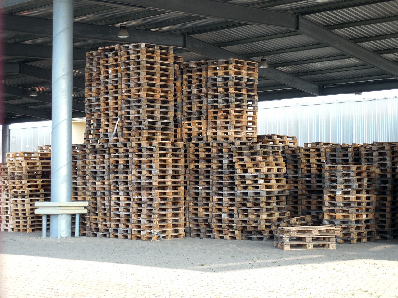 pallets warehouse stack free photo