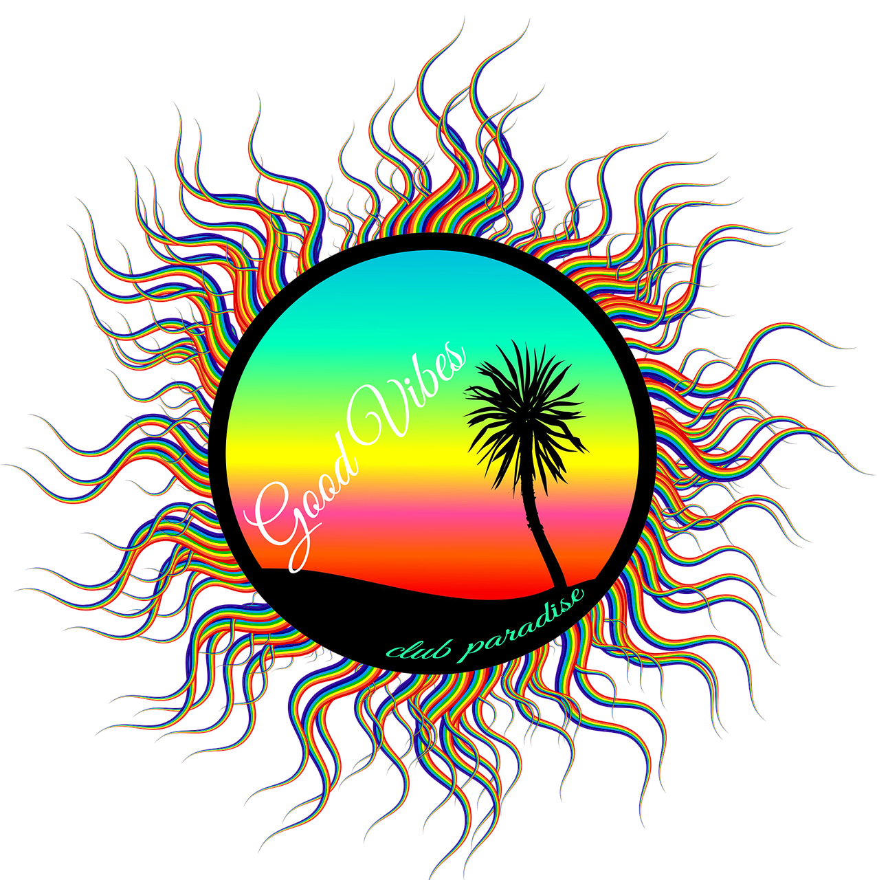 palm tree beach art free photo