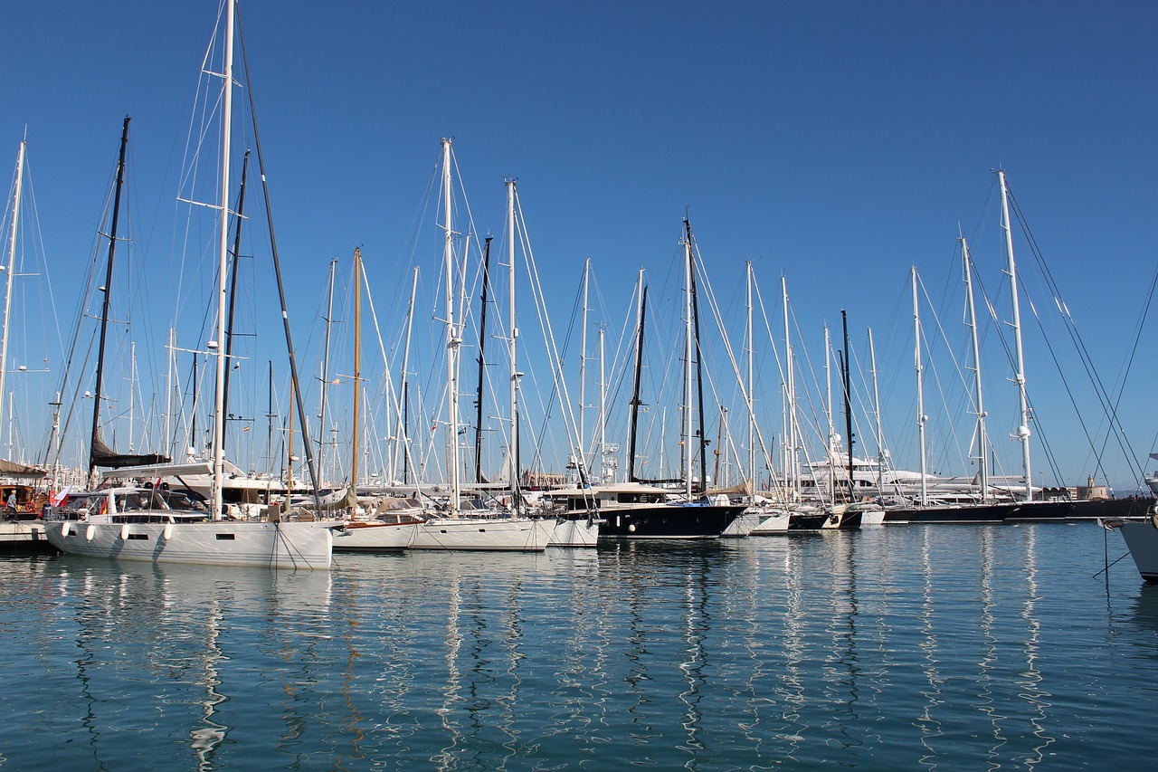 palma de mallorca promenade boats free photo