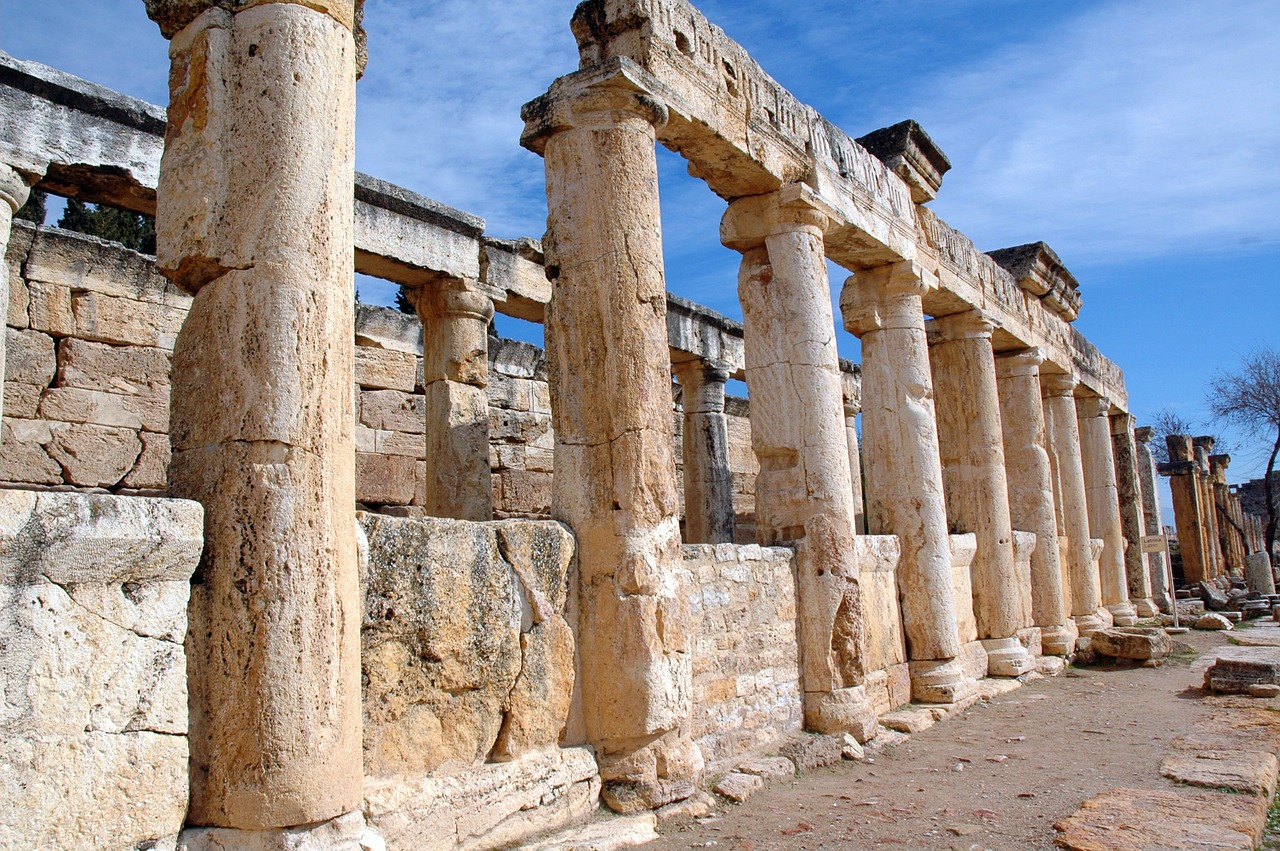 pamukkale column ancient free photo