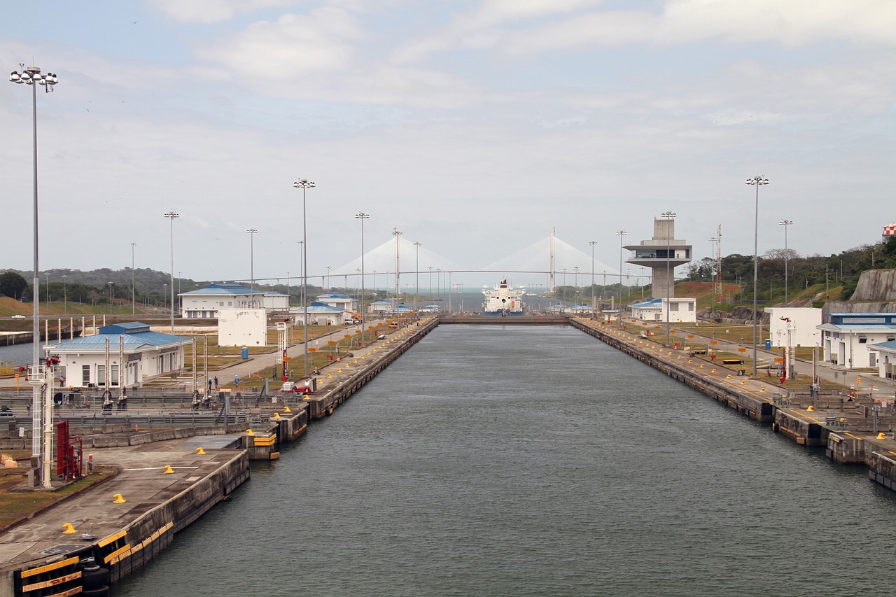 panama canal  crossing  artificial free photo