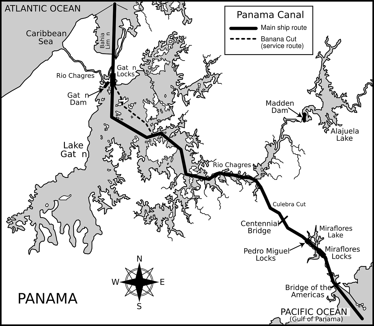 panama canal panama map isthmus of panama free photo