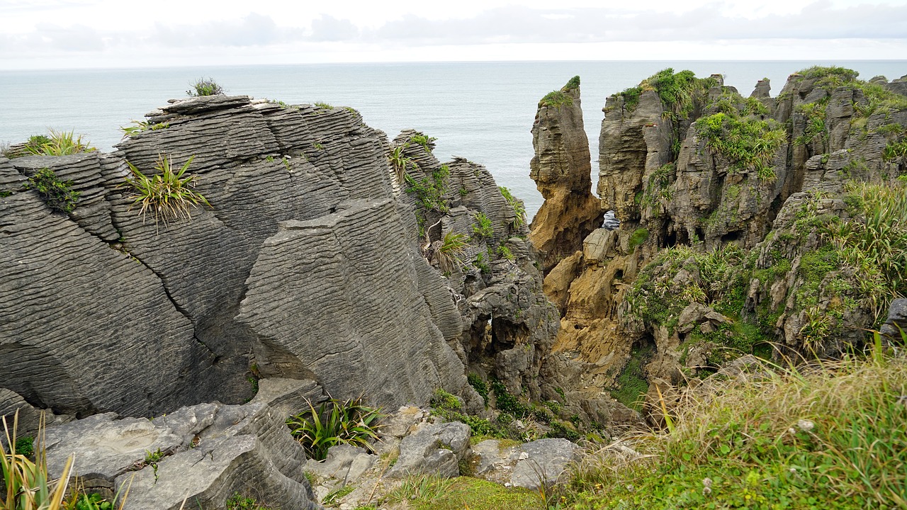 pancake rocks new zealand west coast free photo