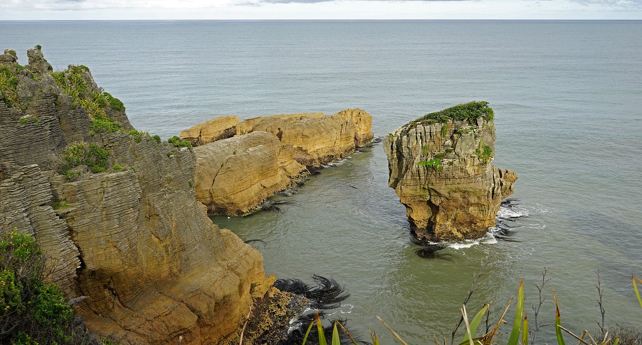 pancake rocks new zealand west coast free photo