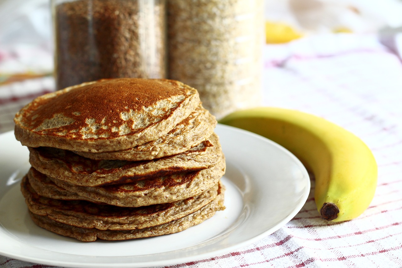 pancakes banana breakfast free photo