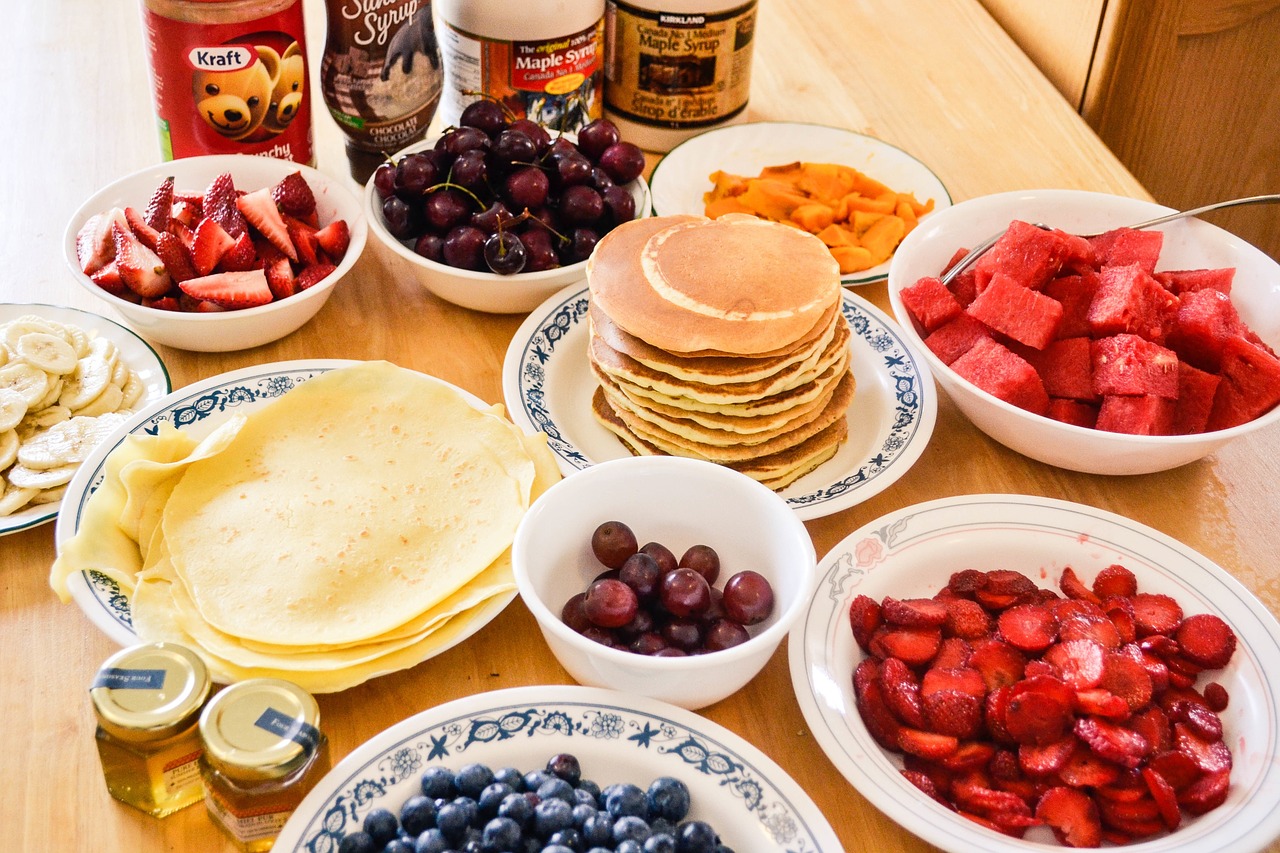 pancakes breakfast morning free photo