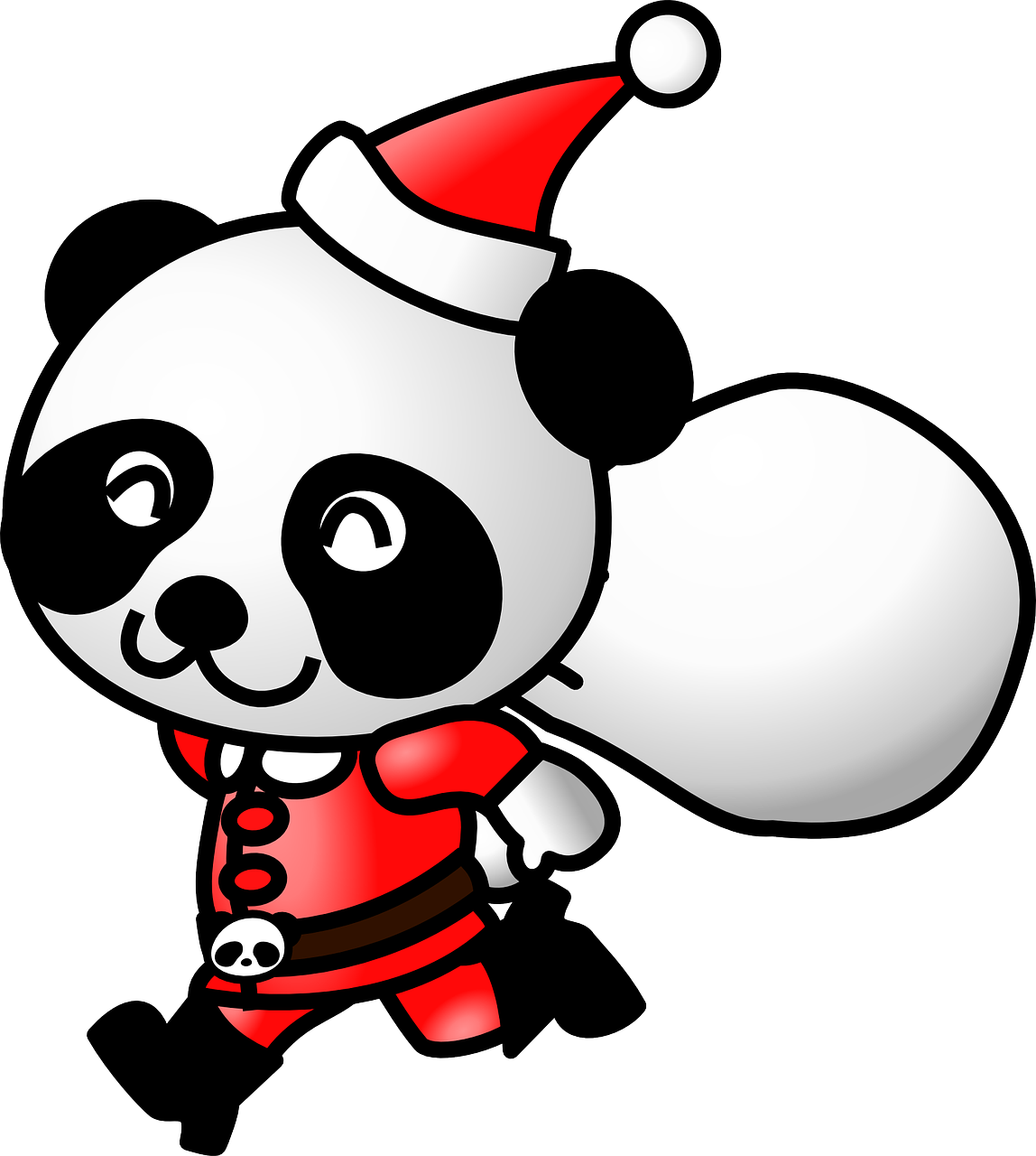 panda santa claus christmas free photo