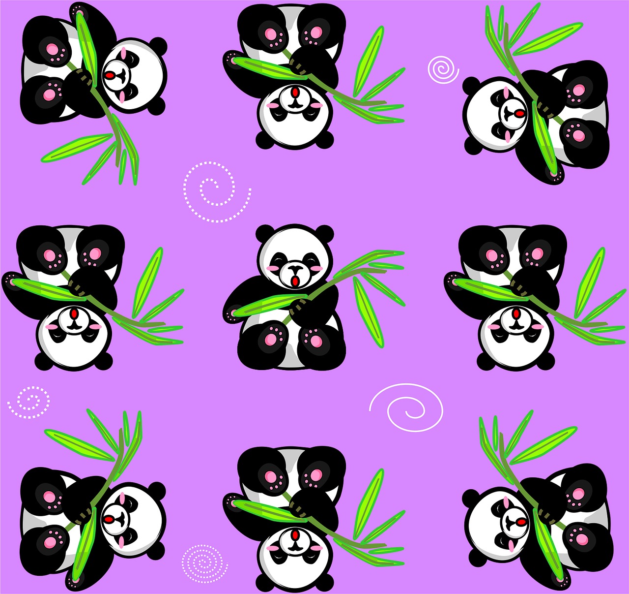 panda purple bamboo free photo