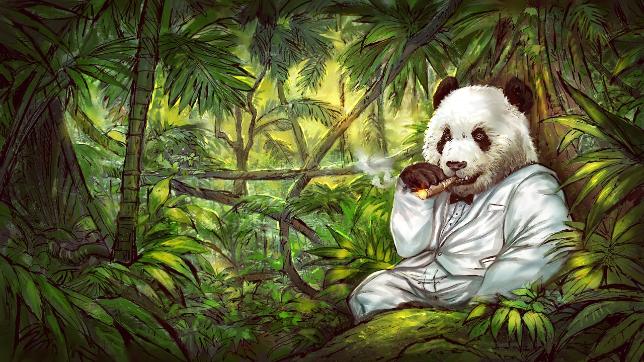 panda jungle art free photo