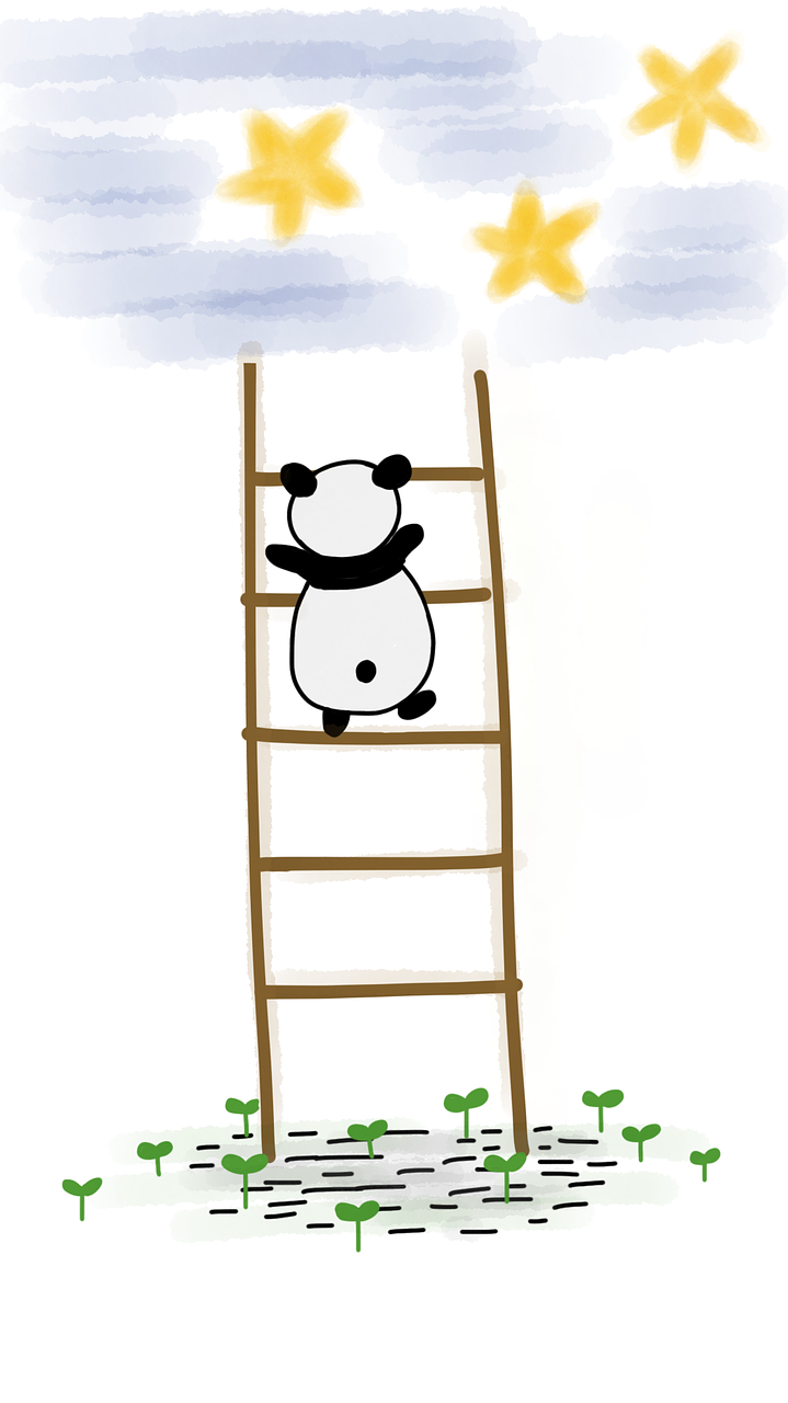panda ladder stars free photo