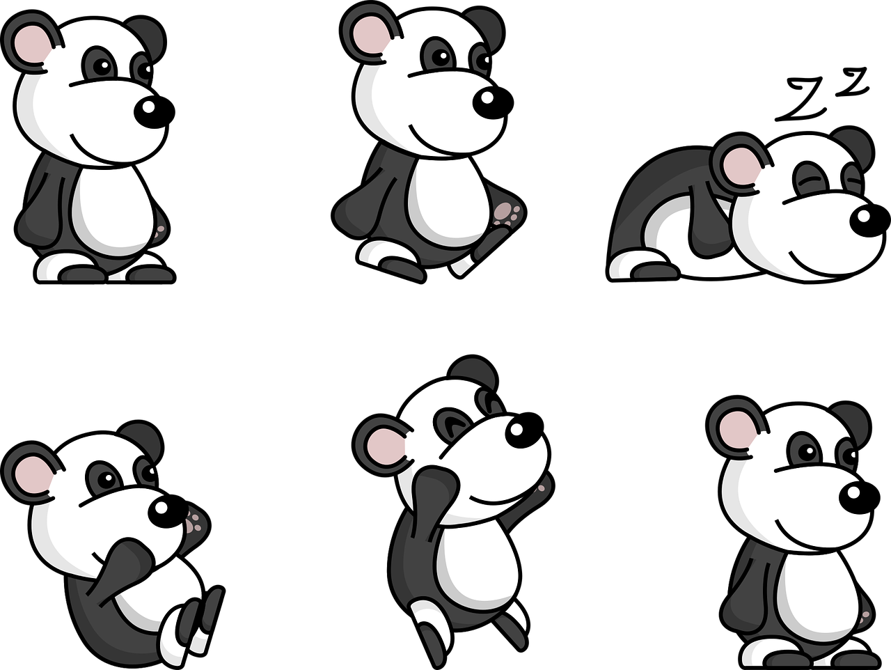 panda  comic  cute free photo