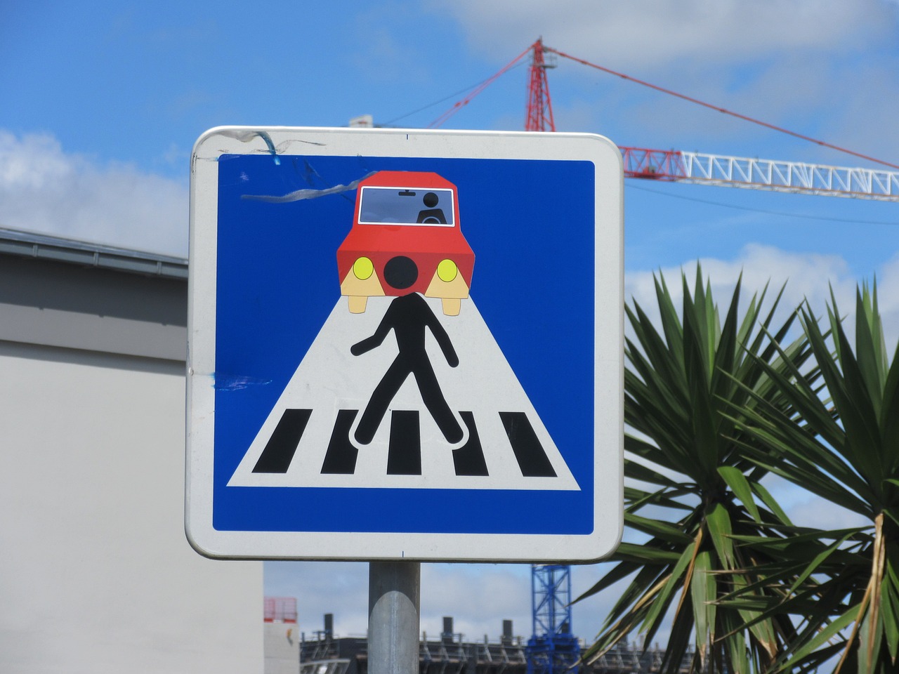 panel road sign pedestrian free photo