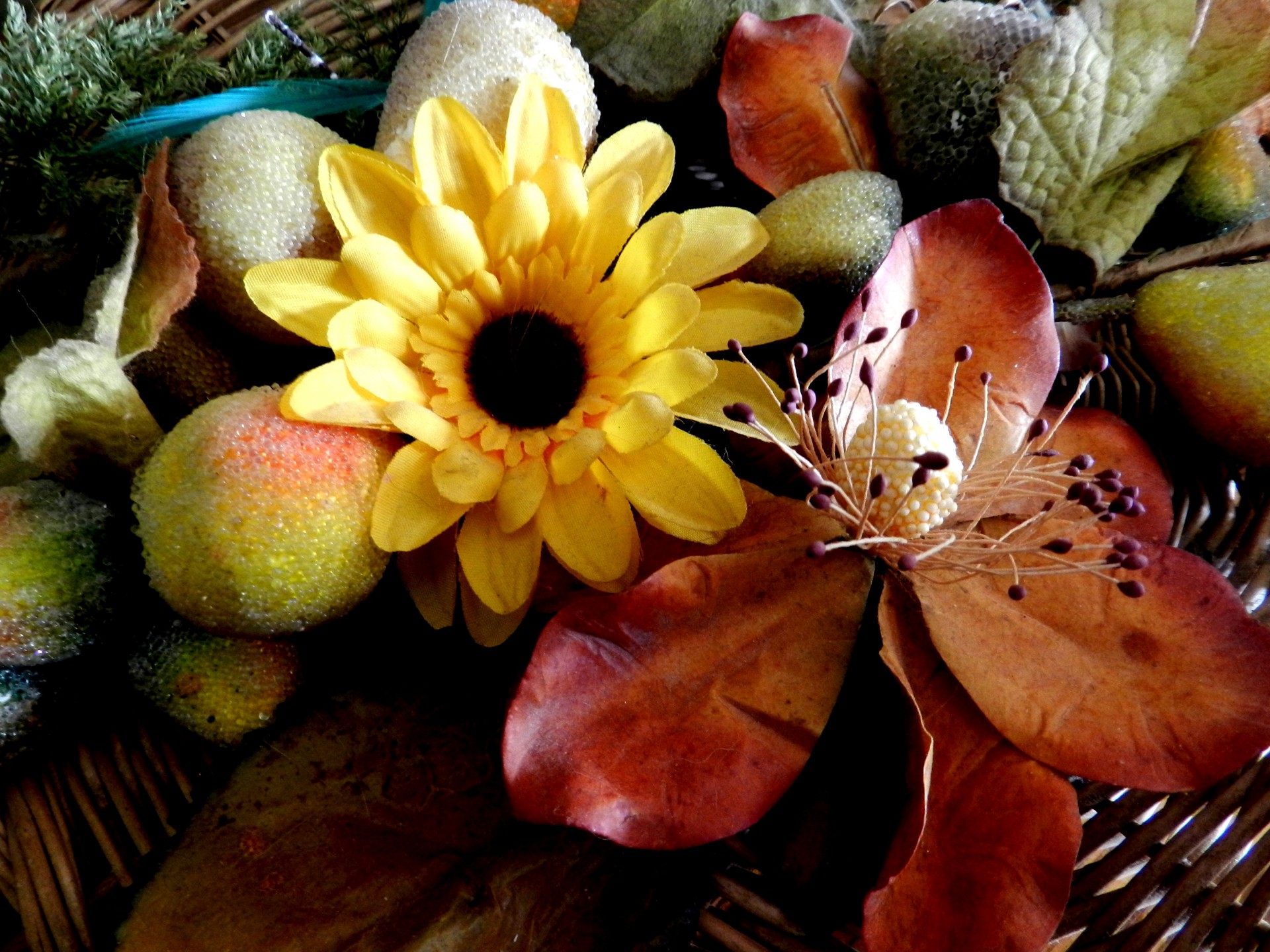 flowers fabric basket free photo