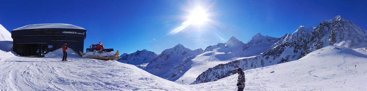 panorama mountains skiing free photo