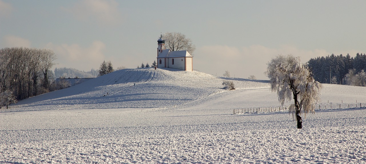panorama winter chapel free photo