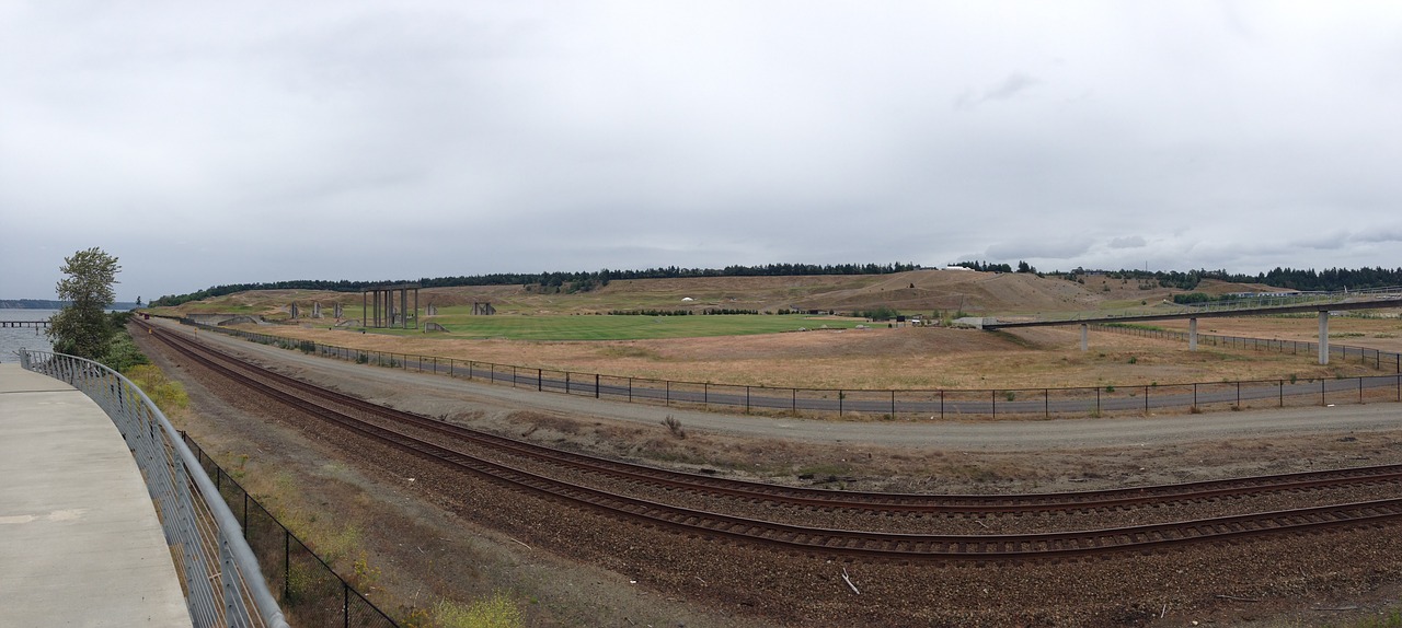 panorama train tracks railway free photo