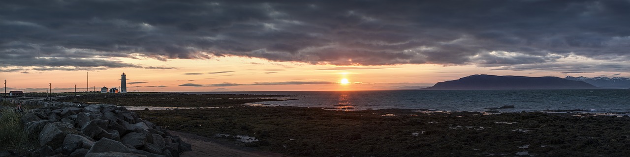 panorama sunset iceland free photo