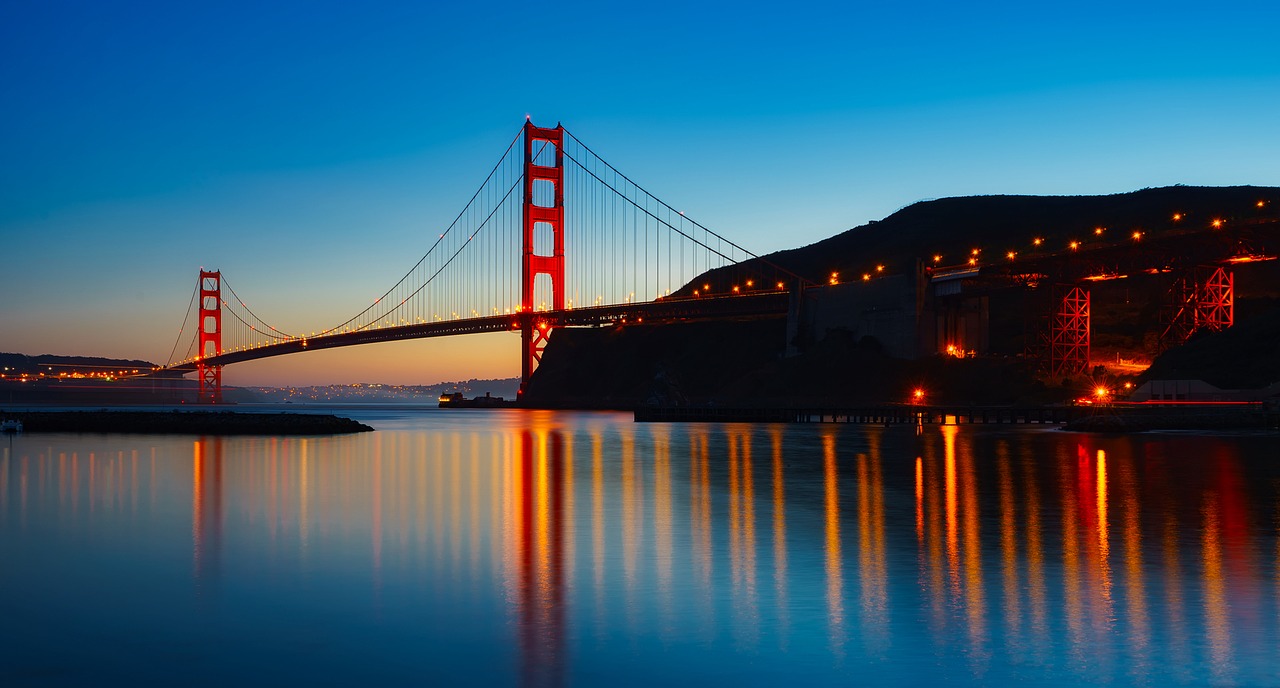 panorama golden gate bridge landmark free photo