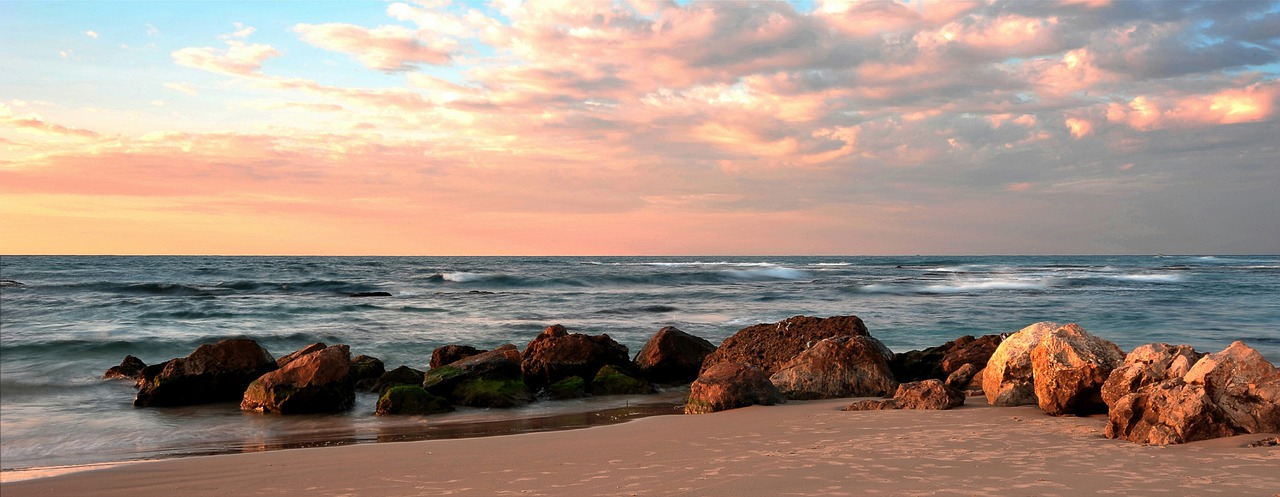 panorama sea stones free photo