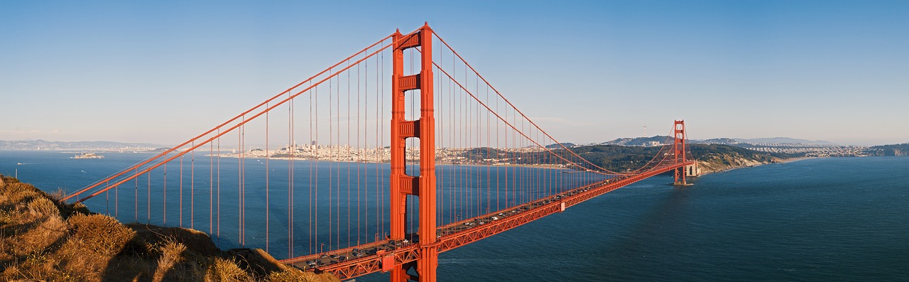 panorama california the golden gate bridge free photo