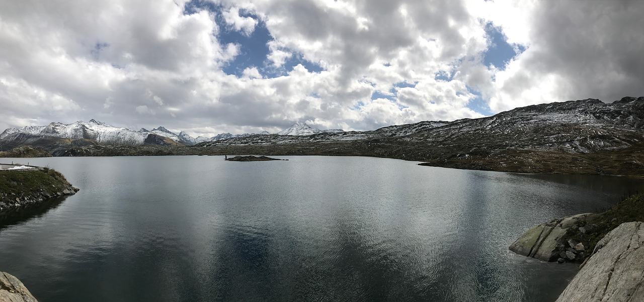 panorama lake mountain free photo