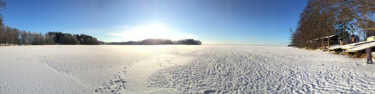 panorama lake ice free photo