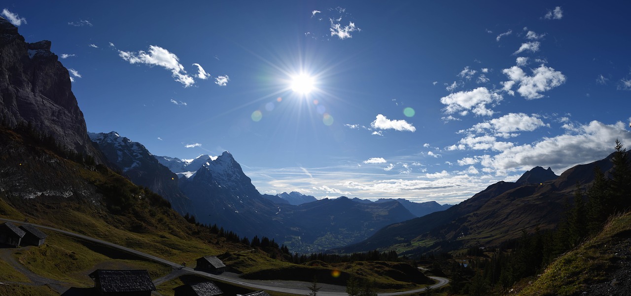 panorama  mountains  sun free photo