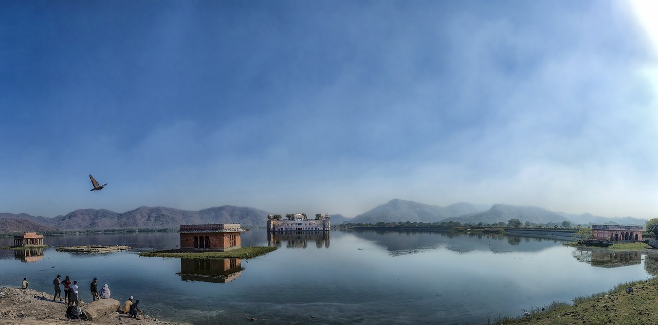 panorama  lake palace  jaipur free photo