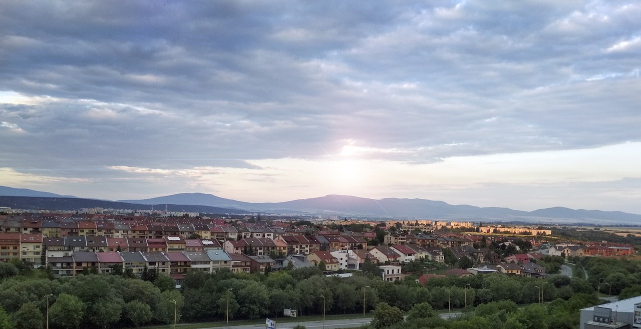 panorama  in the evening  city free photo