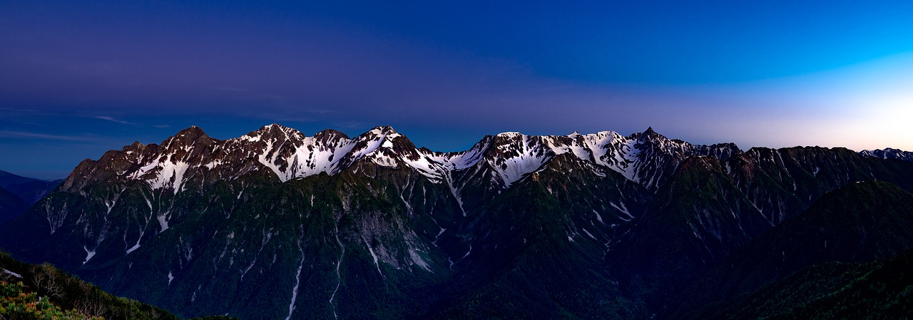 panorama  mountainous landscape  before the dawn free photo