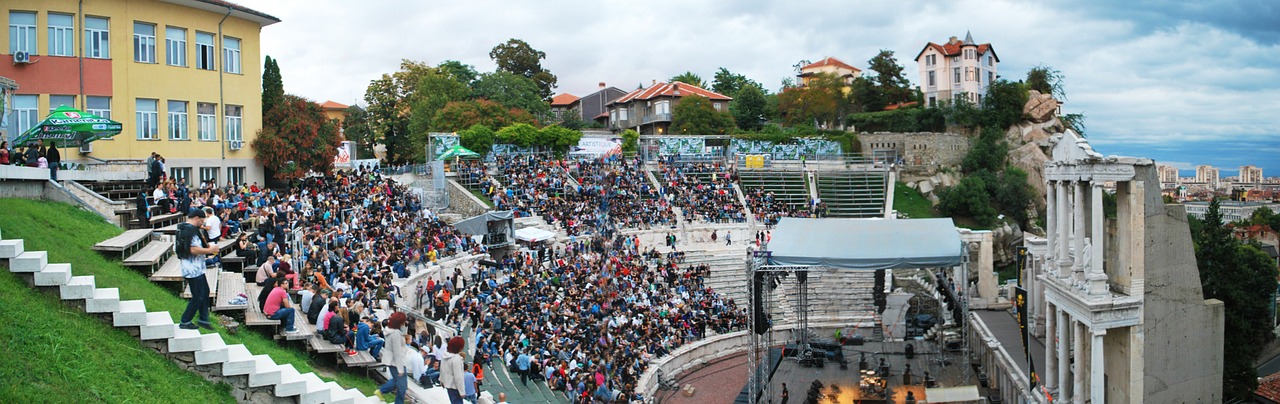 panorama plovdiv amphitheatre free photo