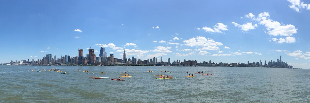 panoramic new york city hudson river free photo