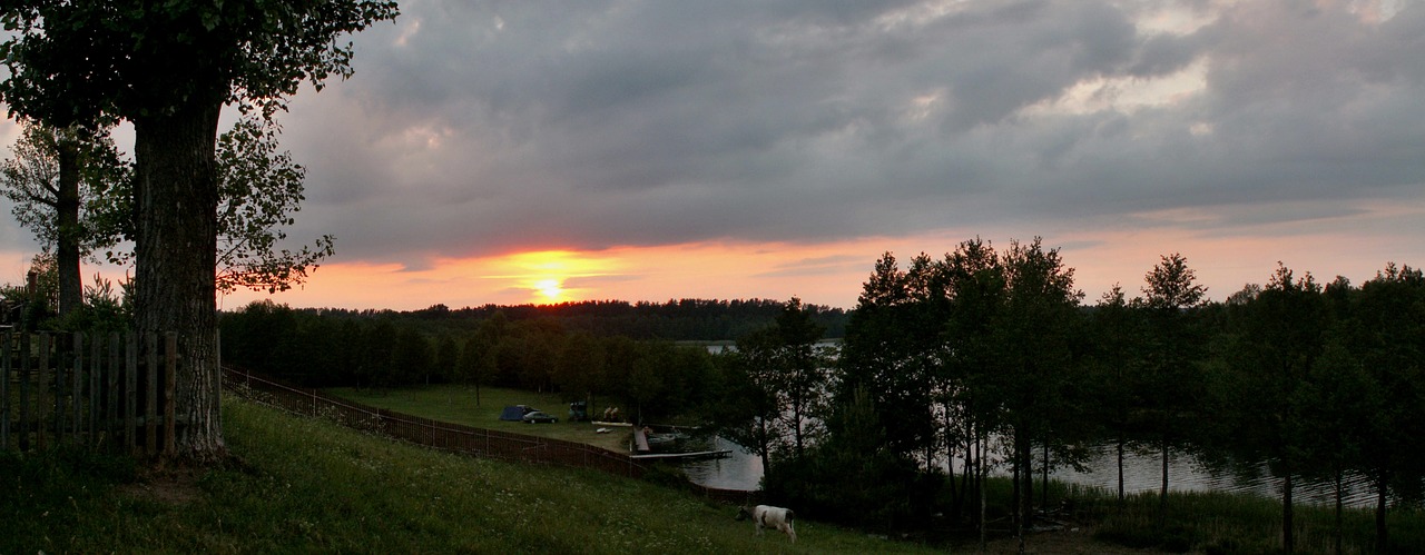 panoramic nature sunset free photo