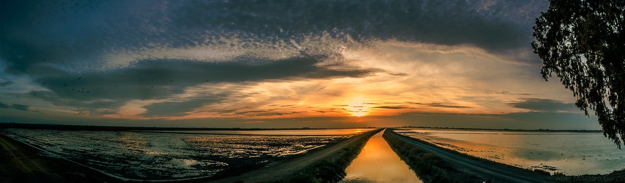 panoramic sunset seascape twilight free photo