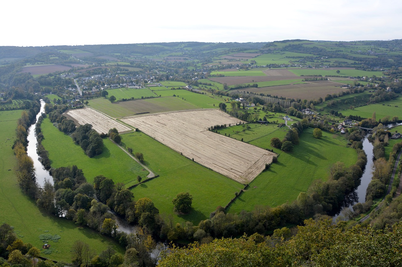 panoramic views clécy normandy france paragliding sport free photo