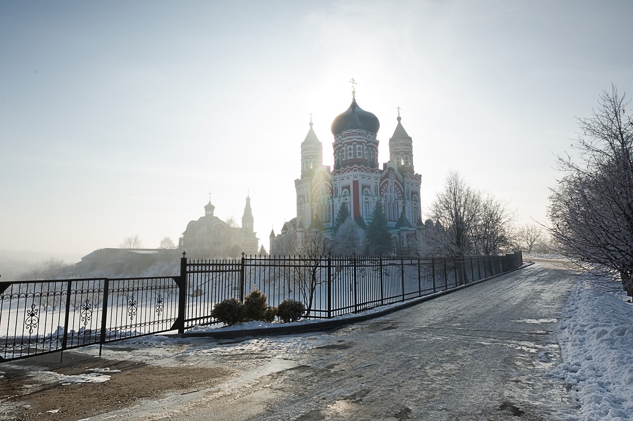 panteleimon cathedral in kiev temple fog free photo