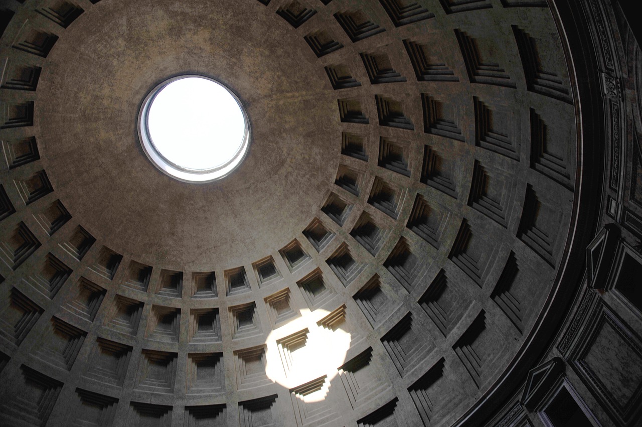 pantheon ceiling rome free photo