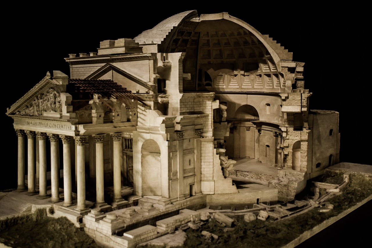 pantheon  roma  miniature free photo